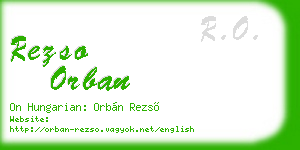 rezso orban business card