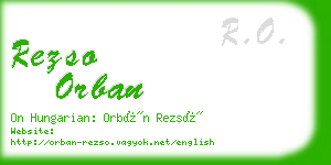 rezso orban business card